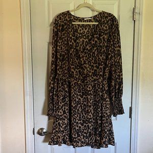 Francesca’s Animal Print Wrap Dress